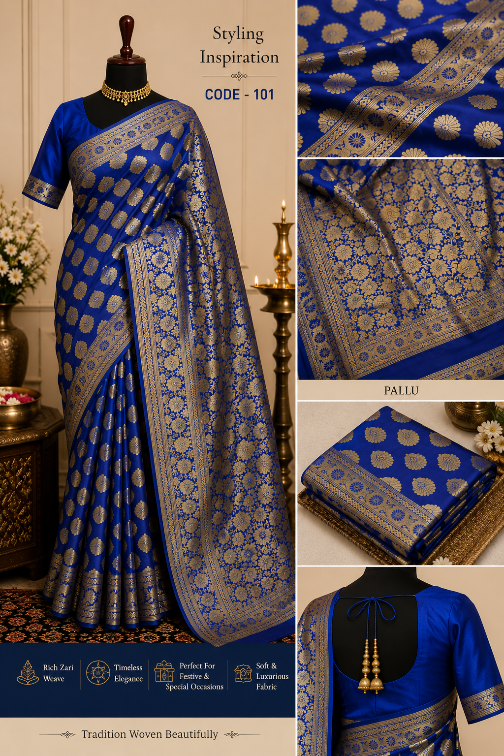blue kanjivaram blue kanjivaram
